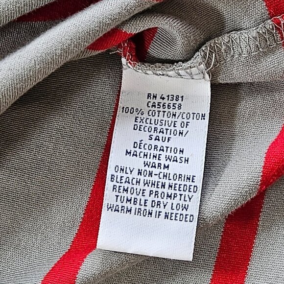 Polo Ralph Lauren Mens XL Gray Red Stripes Pony Single Stitch Slits Buttons FLAW - Picture 11 of 13